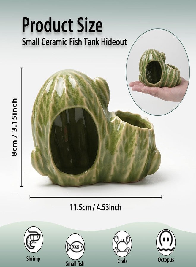 Deapeey Aquarium Decor Cave Betta Fish Tank Accessories Ornaments Cactus House Hideout for Shrimp Cichlid Hermit Crab, Octopus Hiding Breeding for Tank (Green Cactus) - Image 2